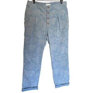 Sundance Pants Womens Size 10 Bastille Easy Blue Floral Women High Rise Pleated